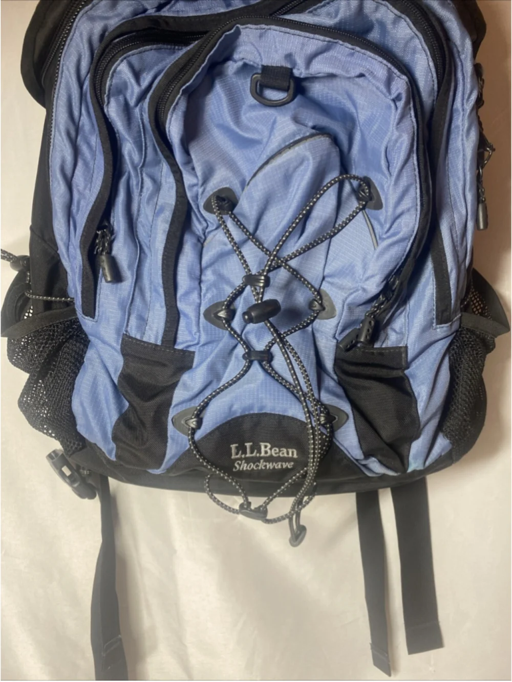 LL Bean Shockwave Backpack, Laptop Black/Blue Spacious, Hiking, School 6 Pockets